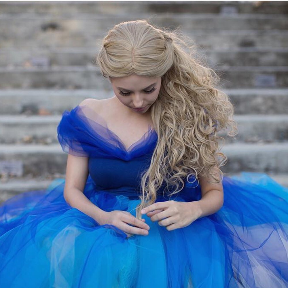 Cinderella Wig- Long Curly Costume Wig